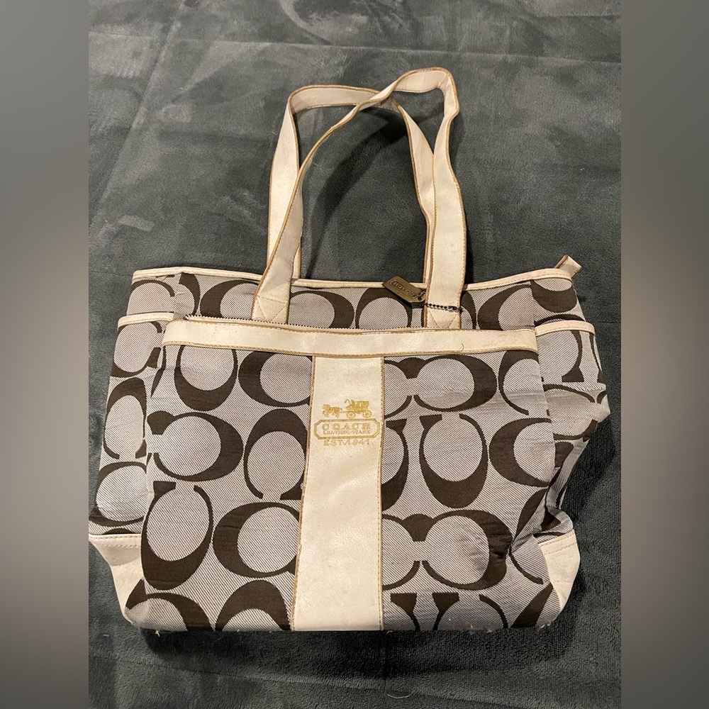 Coach shoulder bag, well used and in need of cleaning